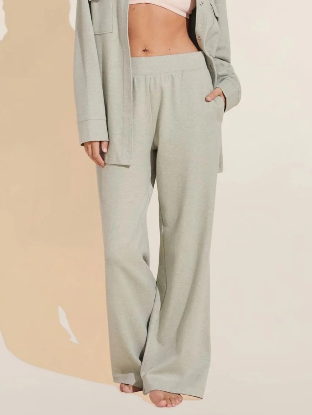 NWT Eberjey Luxe Wide Leg Sweats 
Botanical Zen Green